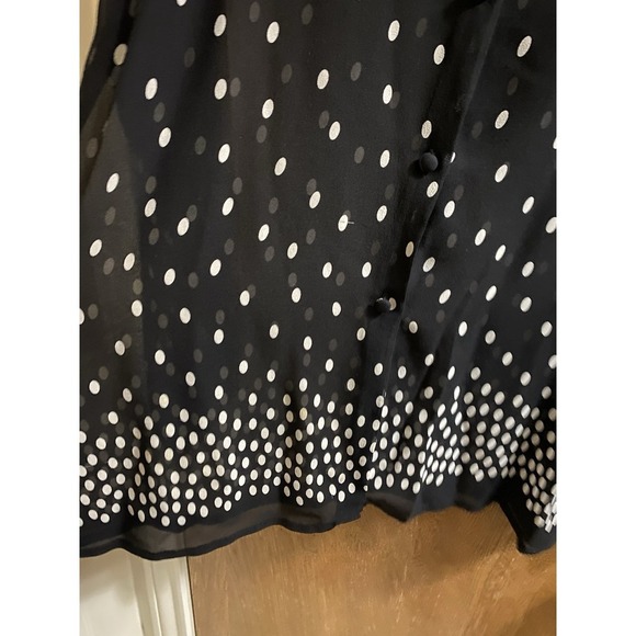 Valerie Stevens 100% Silk Mesh Women's Size 8 Polka Dot Button Down Blouse Shirt - Picture 6 of 16